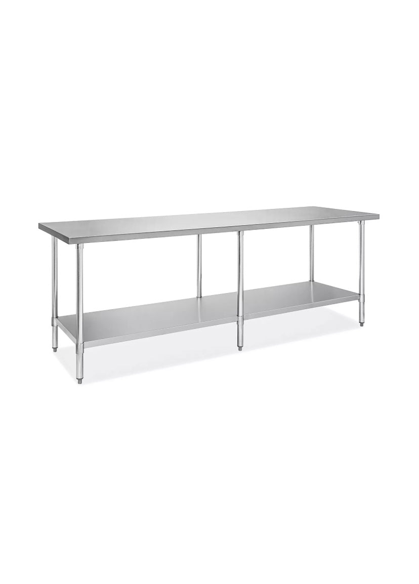 30” x 96” Stainless Steel Prep Table | SFE Heavy-Duty Series
